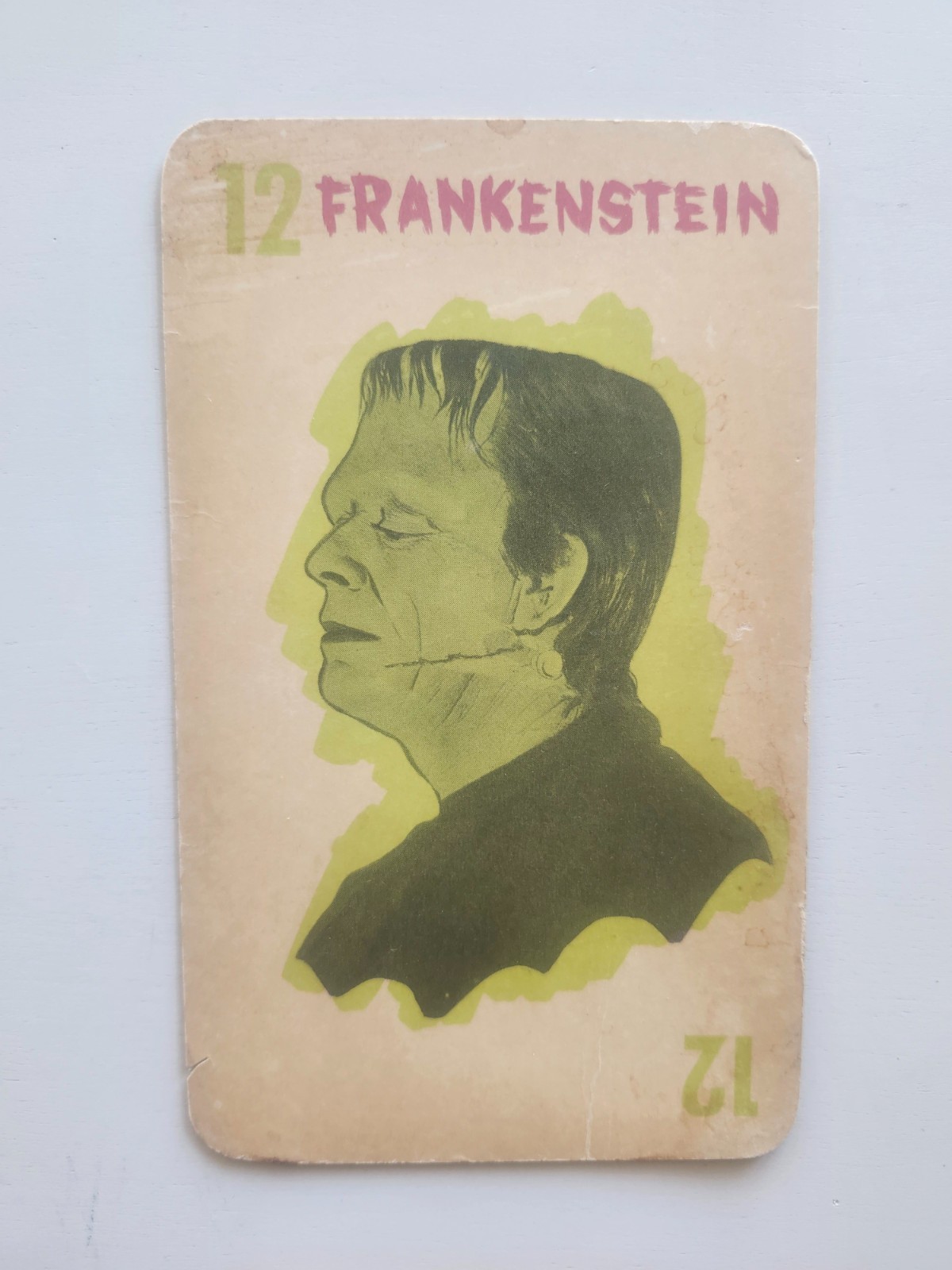 Frankenstein RARE Vintage 1964 Universal Monster Milton Bradley Game Card COOL!