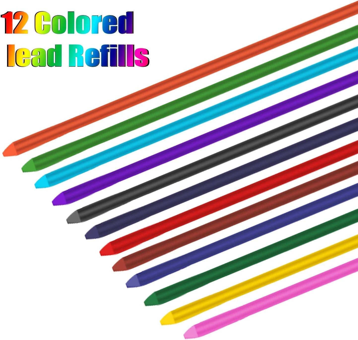 Versatile 2.0mm Mechanical Pencil Set – 9 Pencils & 54 Black, 72 Colored Refills