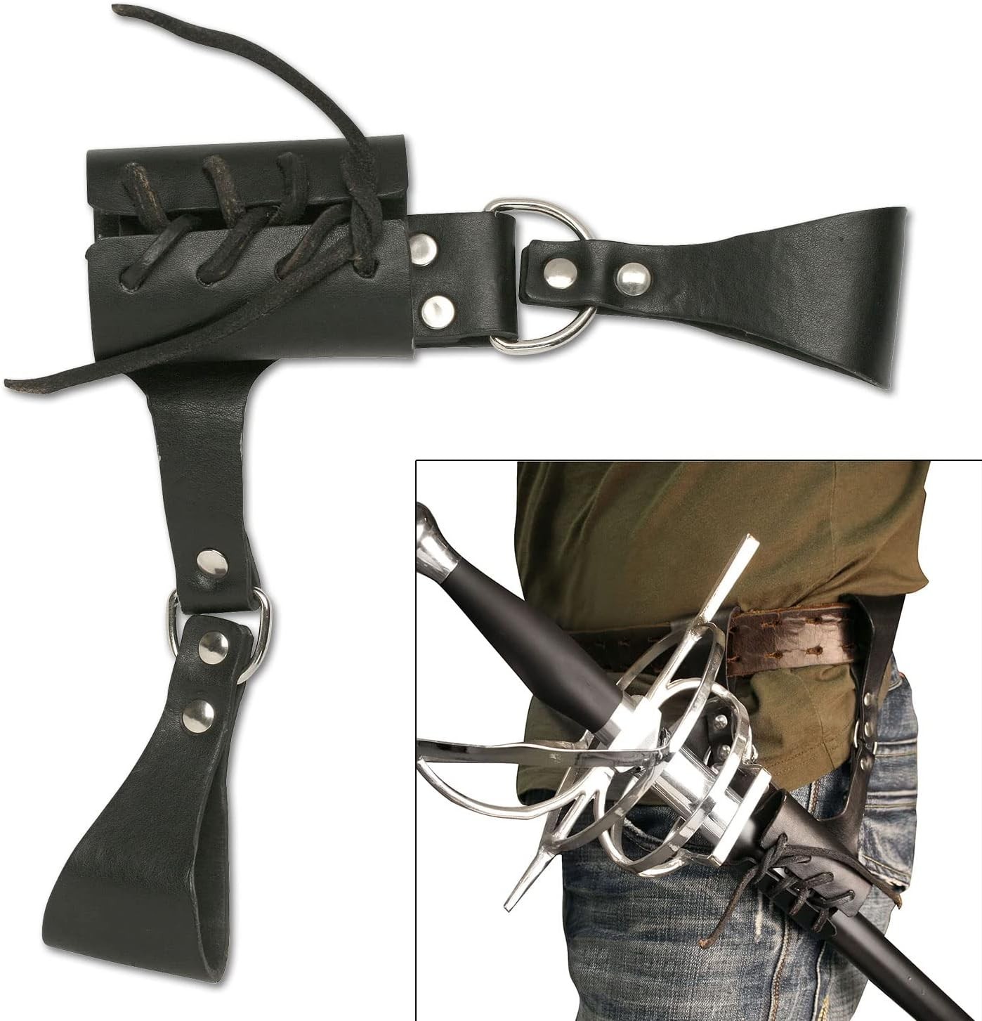 Adjustable Leather Sword Frog – Versatile Holder for Fantasy & Historical Swords