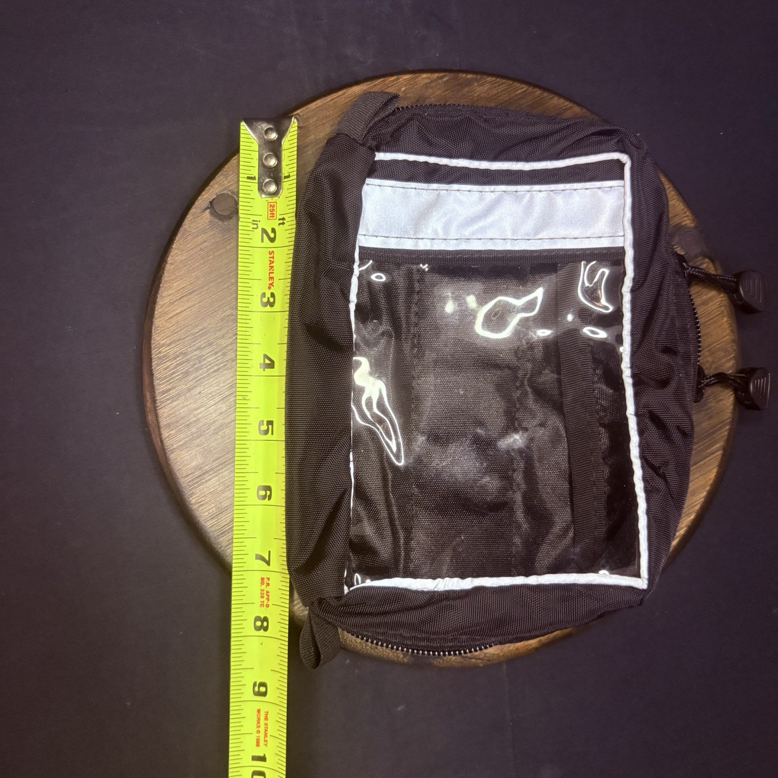 See Through Pouch 8″x 5″ Reflective Strips, Hook & Loop Attachment
