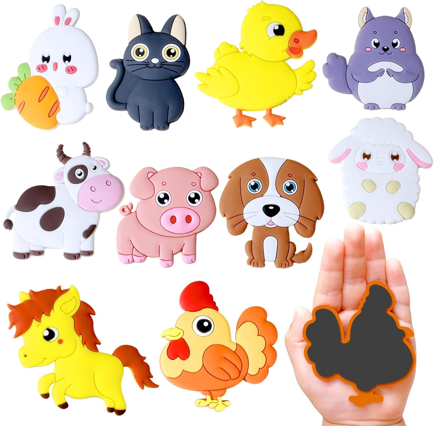 Refrigerator Magnets for Kids, Cute Farm Animals Fridge Magnet for Toddlers 1-3