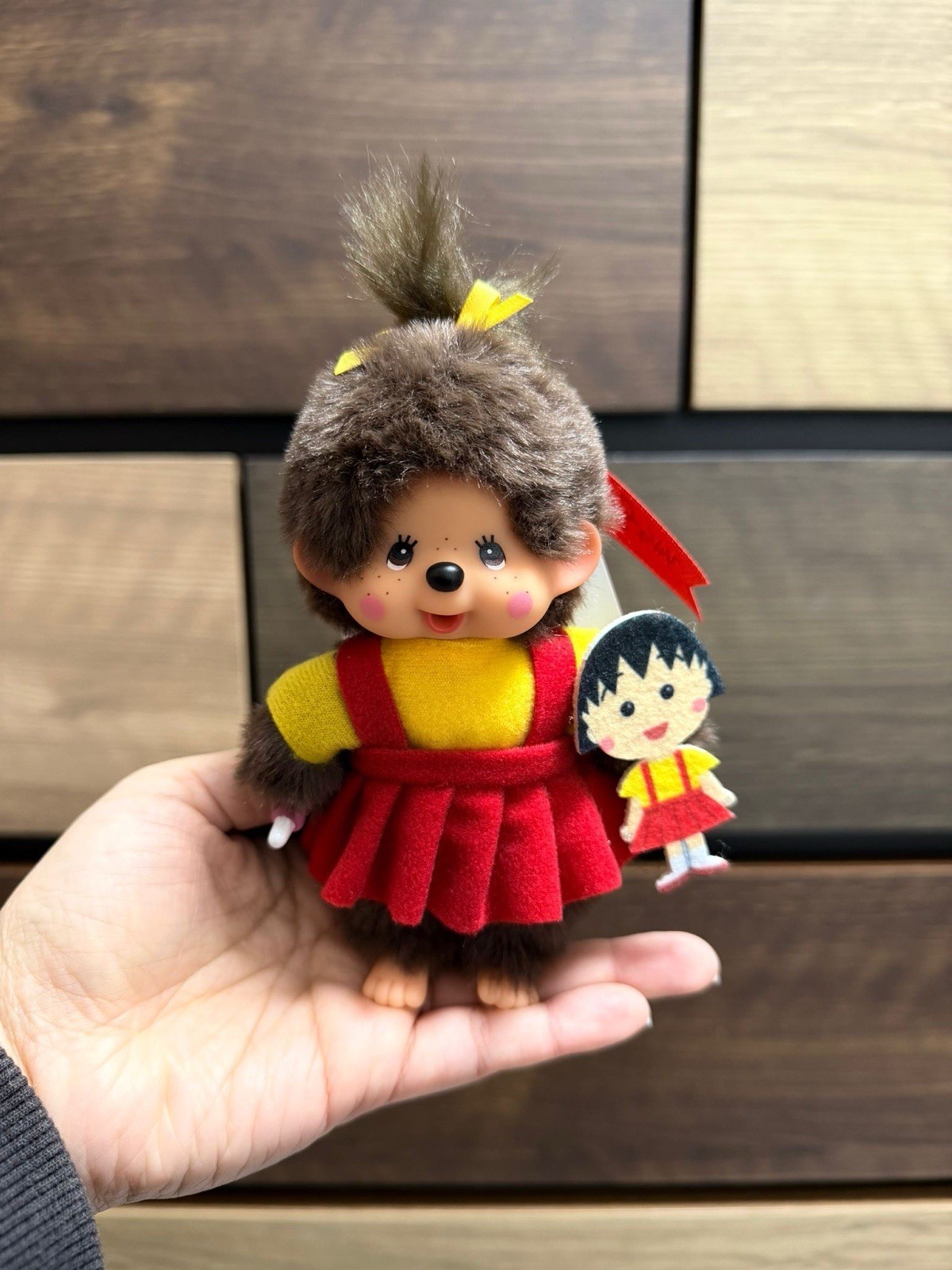 [PAIR] Sekiguchi Monchhichi x Chibi Maruko-Chan Schoolgirl Plush Doll Japan