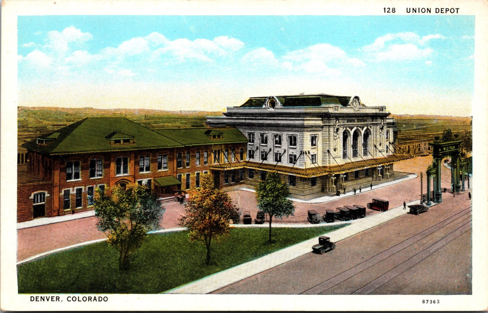 New Union Depot Denver Colorado Postcard Sanborn Souvenir C T American Art
