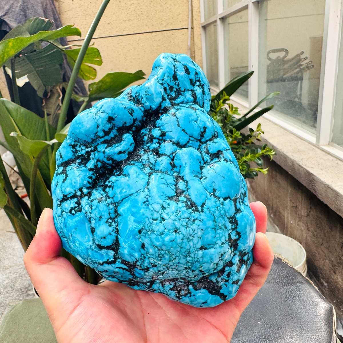 3.31LB Turquoise Blue Green Crystal Stone Freeform Polished Healing Reiki