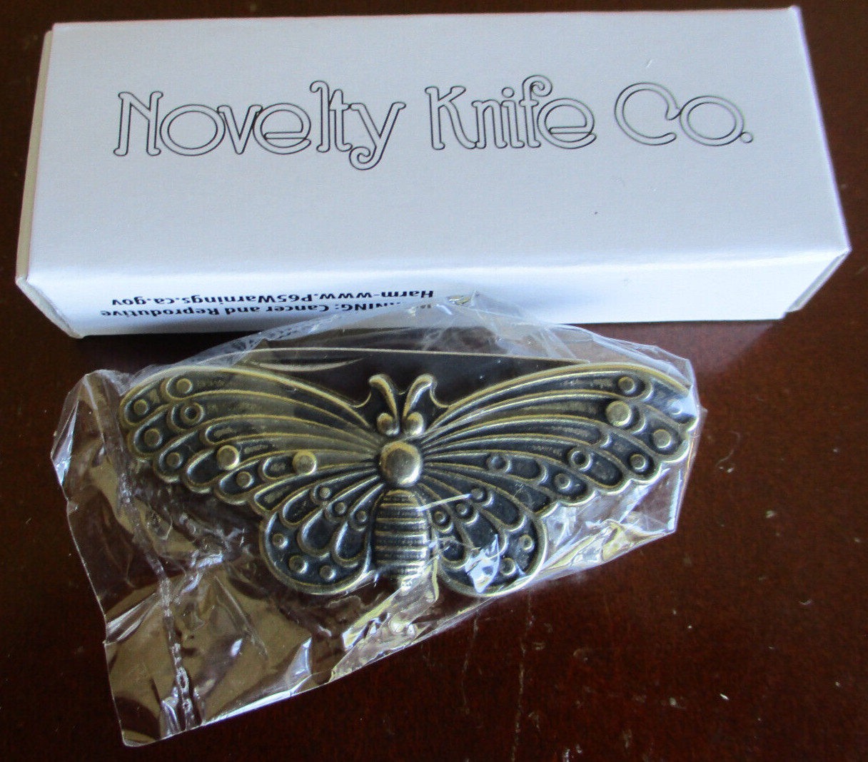 BUTTERFLY FIGURAL HANDLES NOVELTY KNIFE, 2 INCHES CLOSED, 1.38″ SS BLADE