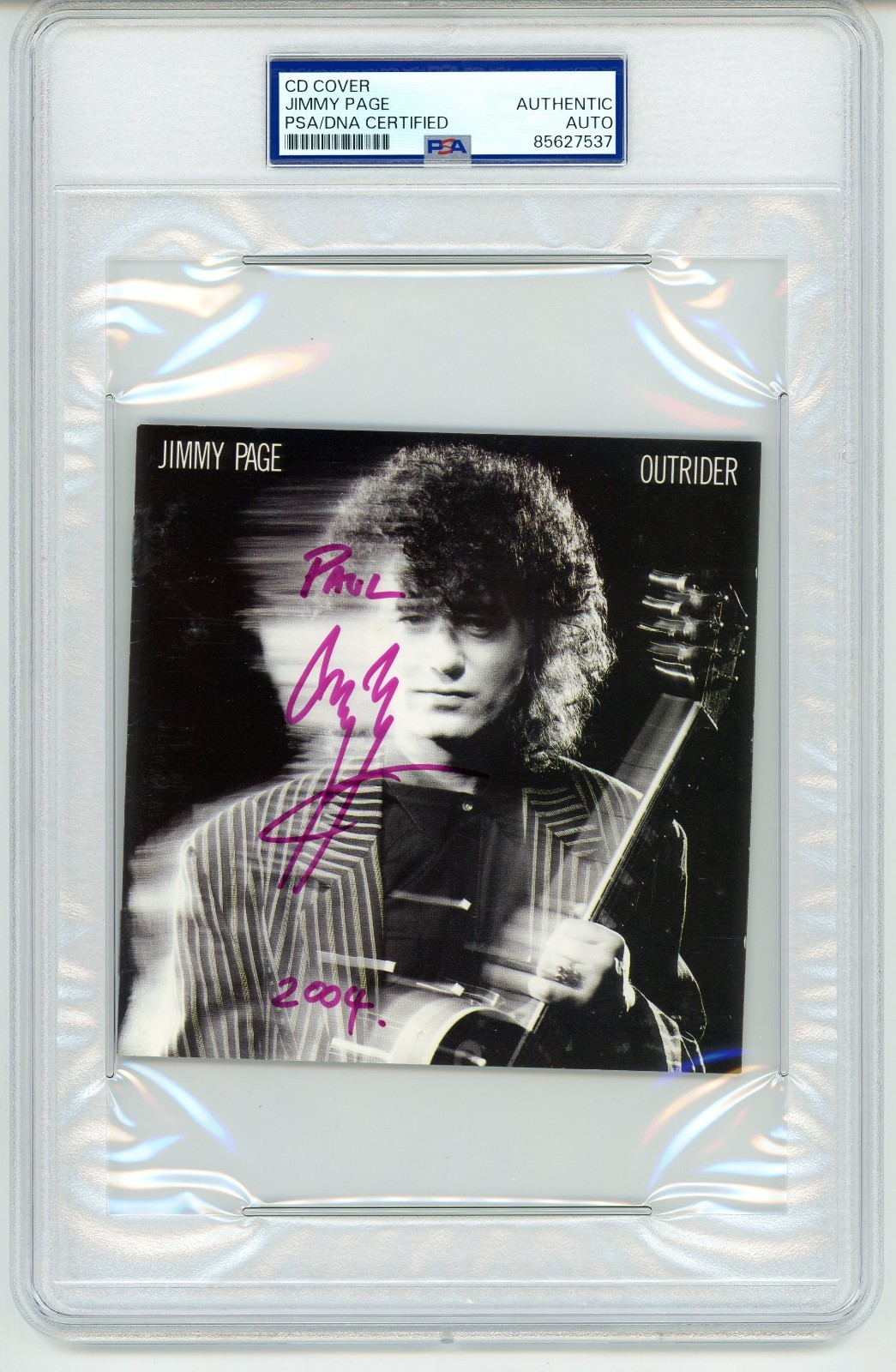 Jimmy Page ~ Signed Autographed Outrider CD Cover ~ PSA DNA Encased