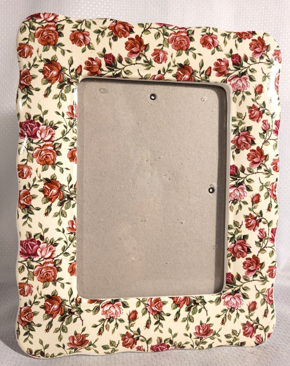 Rose Chintz Free Standing Or Hanging Picture Frame Photo Glass 5×7 / 9.5×7.5″”