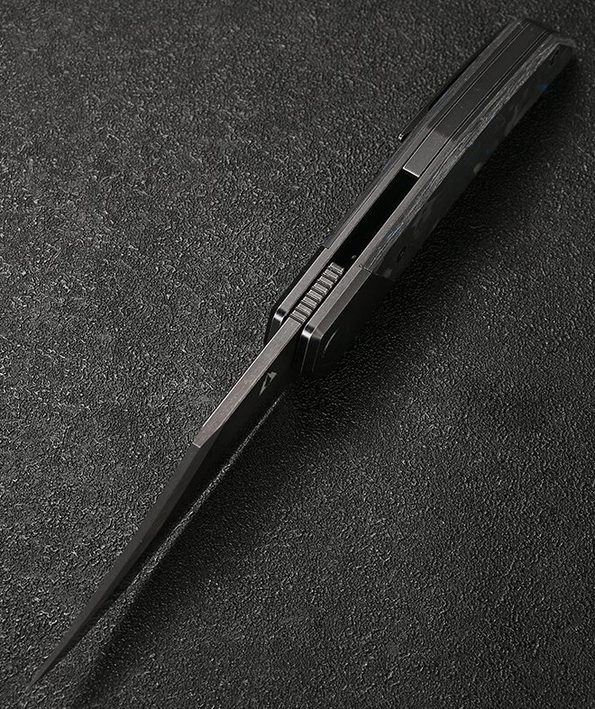 CMB Made Knives Zetsu Folding Knife 3.62″ M390 Steel Blade Titanium/Carbon Fiber