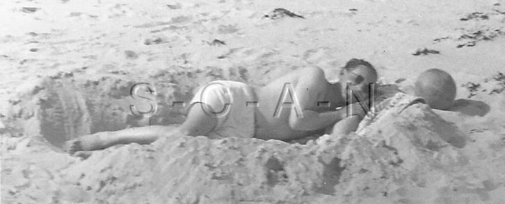 WWII Original German Large RP- Semi Nude- Gay Interest- Sun Bathing- Beach- Sand
