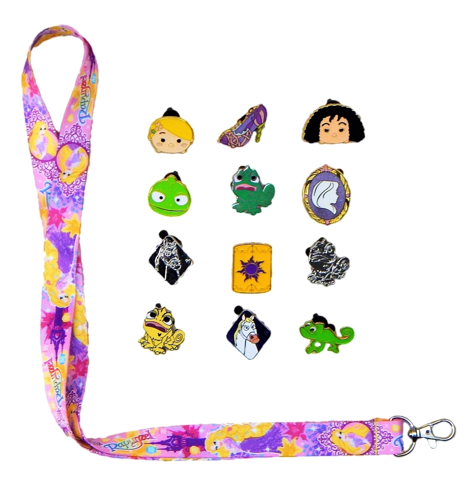 Tangled – Rapunzel Starter Lanyard Set w/ 5 Disney Park Trading Pins – Brand NEW
