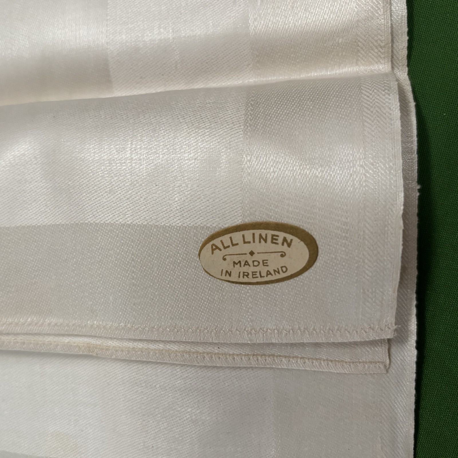 Vtg Irish Linen Damask Napkins Ivory Set Of 5 NOS 20×20” Made In Ireland