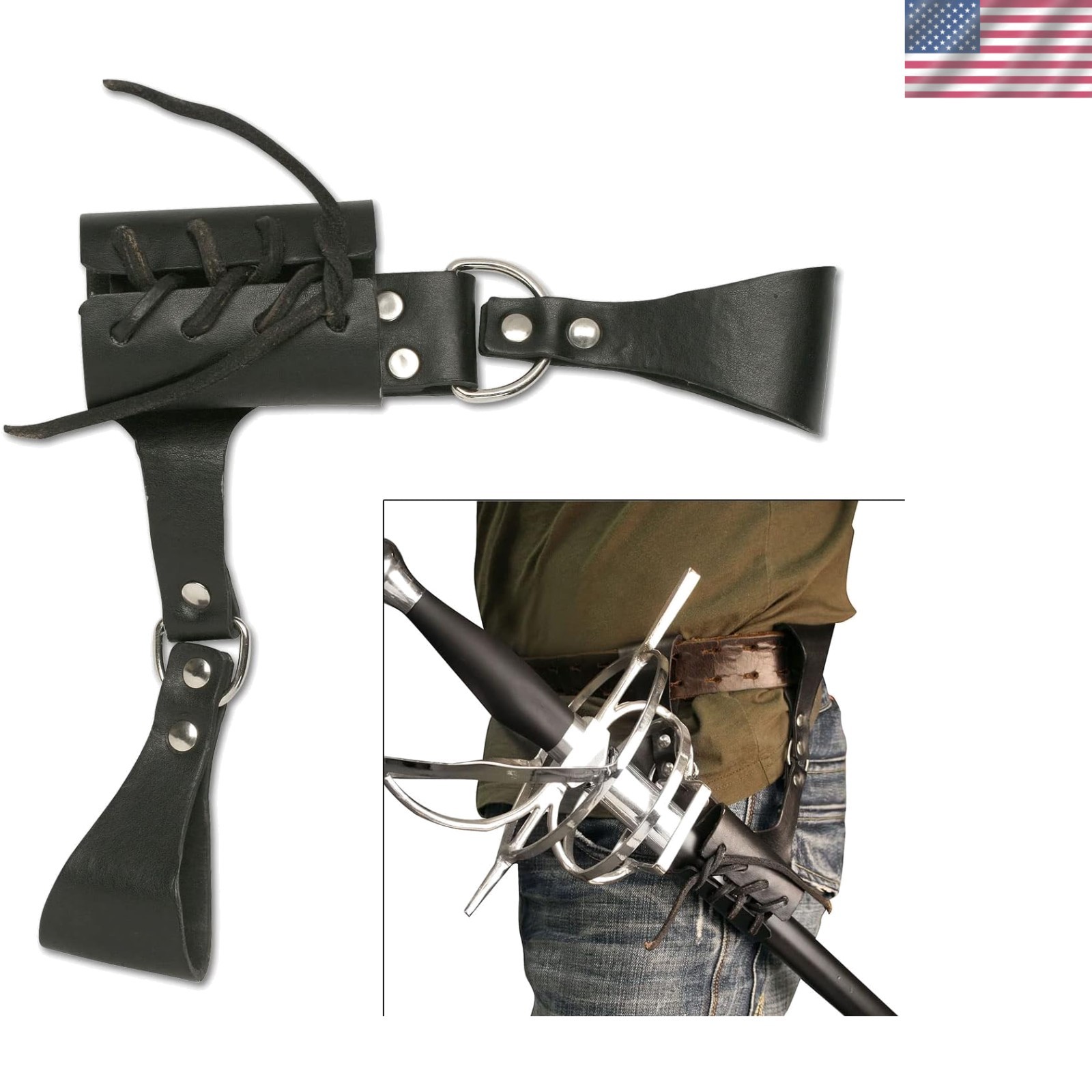 Adjustable Leather Sword Frog – Versatile Holder for Fantasy & Historical Swords