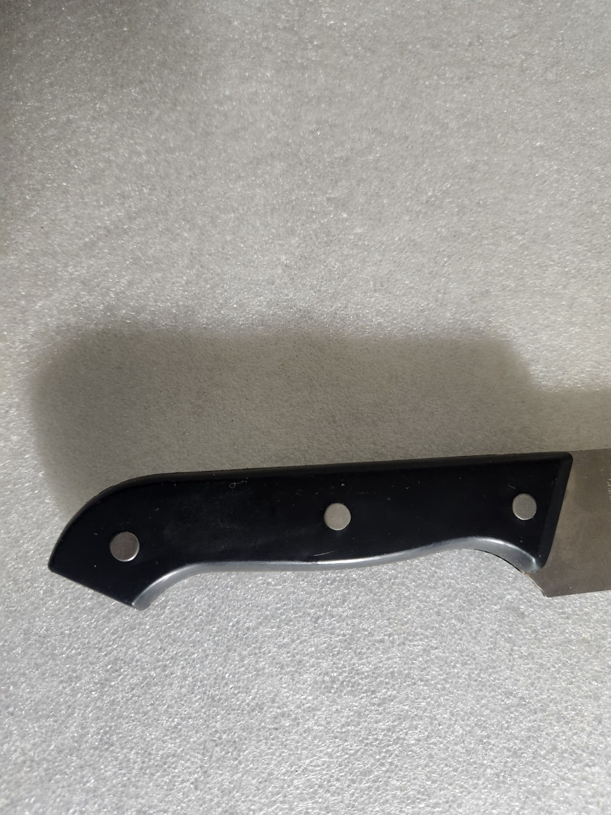 Vintage Stainless China Black Handle Chef’s Knife • Synthetic Handle 7¾” Blade