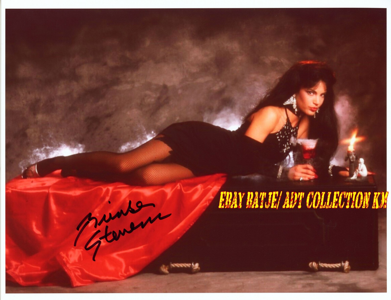 BRINKE STEVENS EVILA COLOR PHOTO AUTOGRAPHED KEN MARCUS PHOTO KM1-903