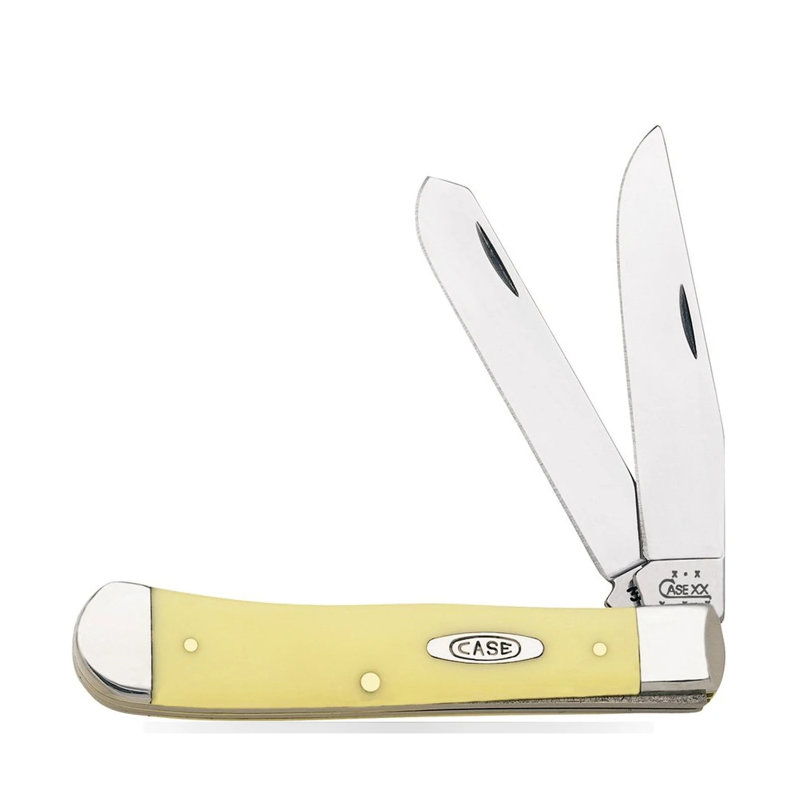 Case Cutlery Trapper CA161 Folding Knife Yellow Handle Stainless Steel Blade New