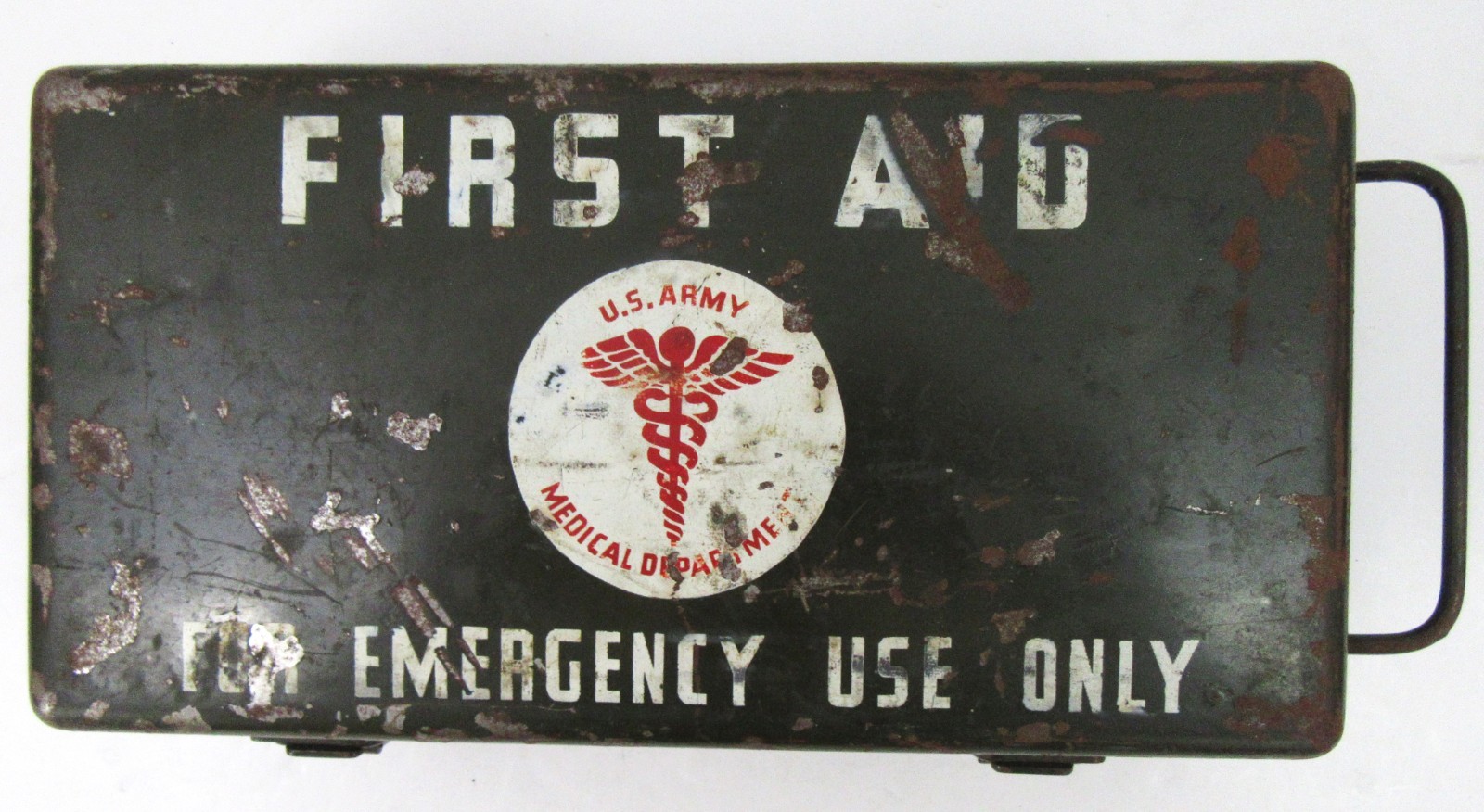 World War II U.S. Medical Department Motor Vehicle First Aid Kit Box w/ Extras