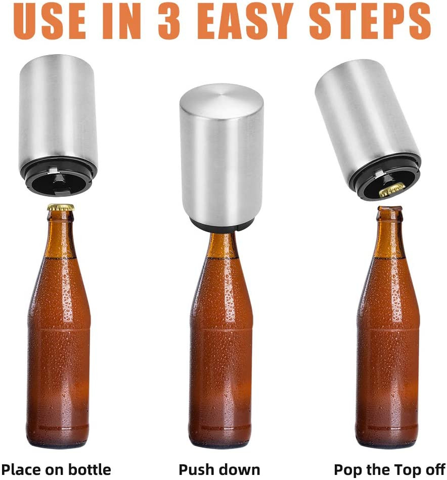 Automatic Beer Soda Bottle Opener Stainless Steel Magnetic Bottle Cap Opener