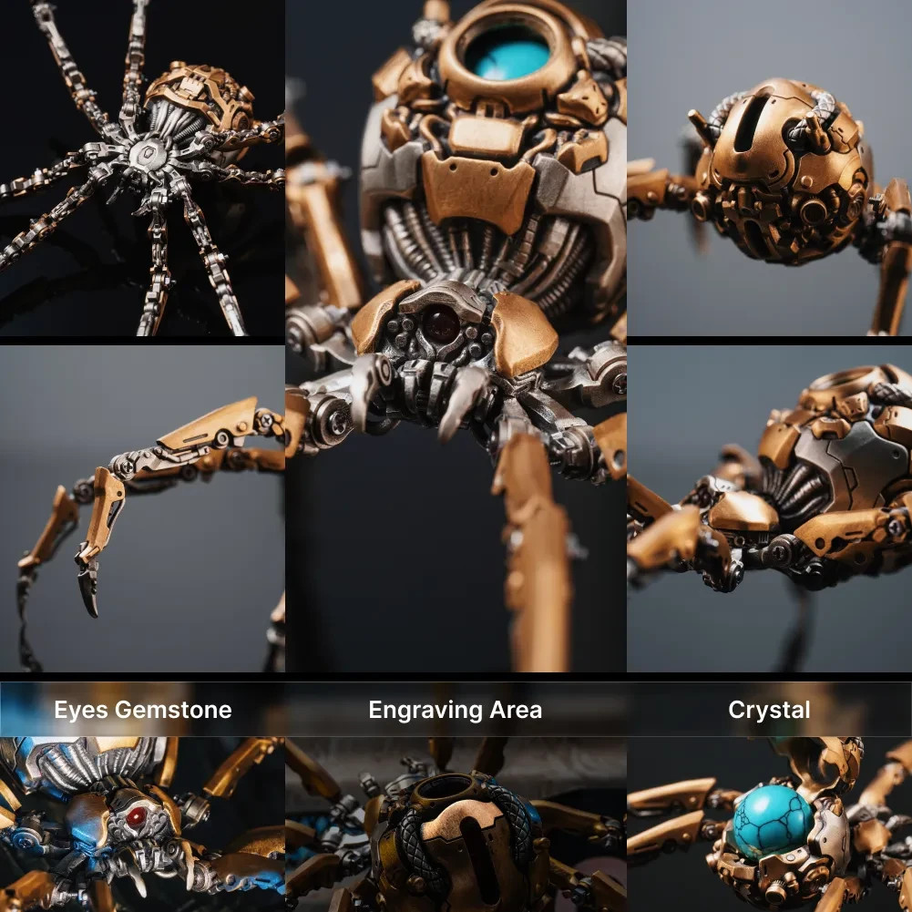 Steampunk Mechanical Widow Spider, Kinetic Sculpture, Christmas Gift