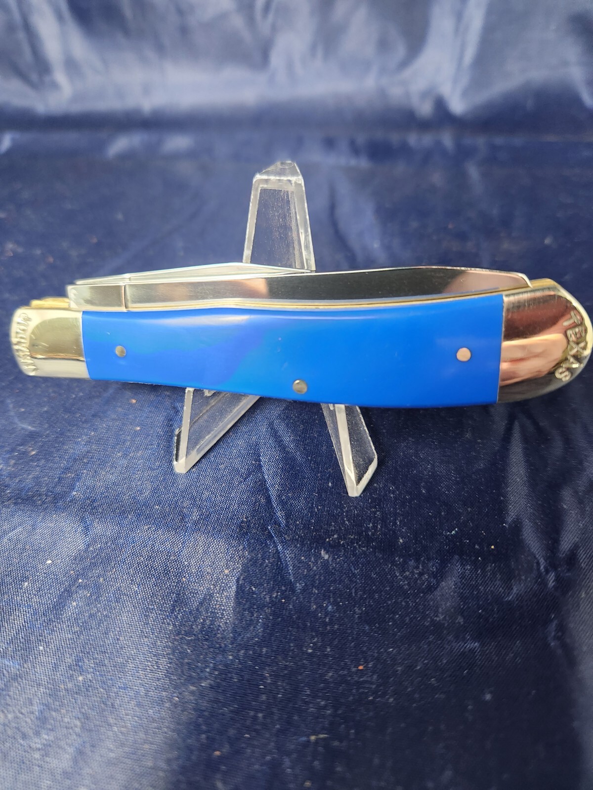 Moore Maker 3202 EB Full Size Trapper Knife Blue Delrin New in Box