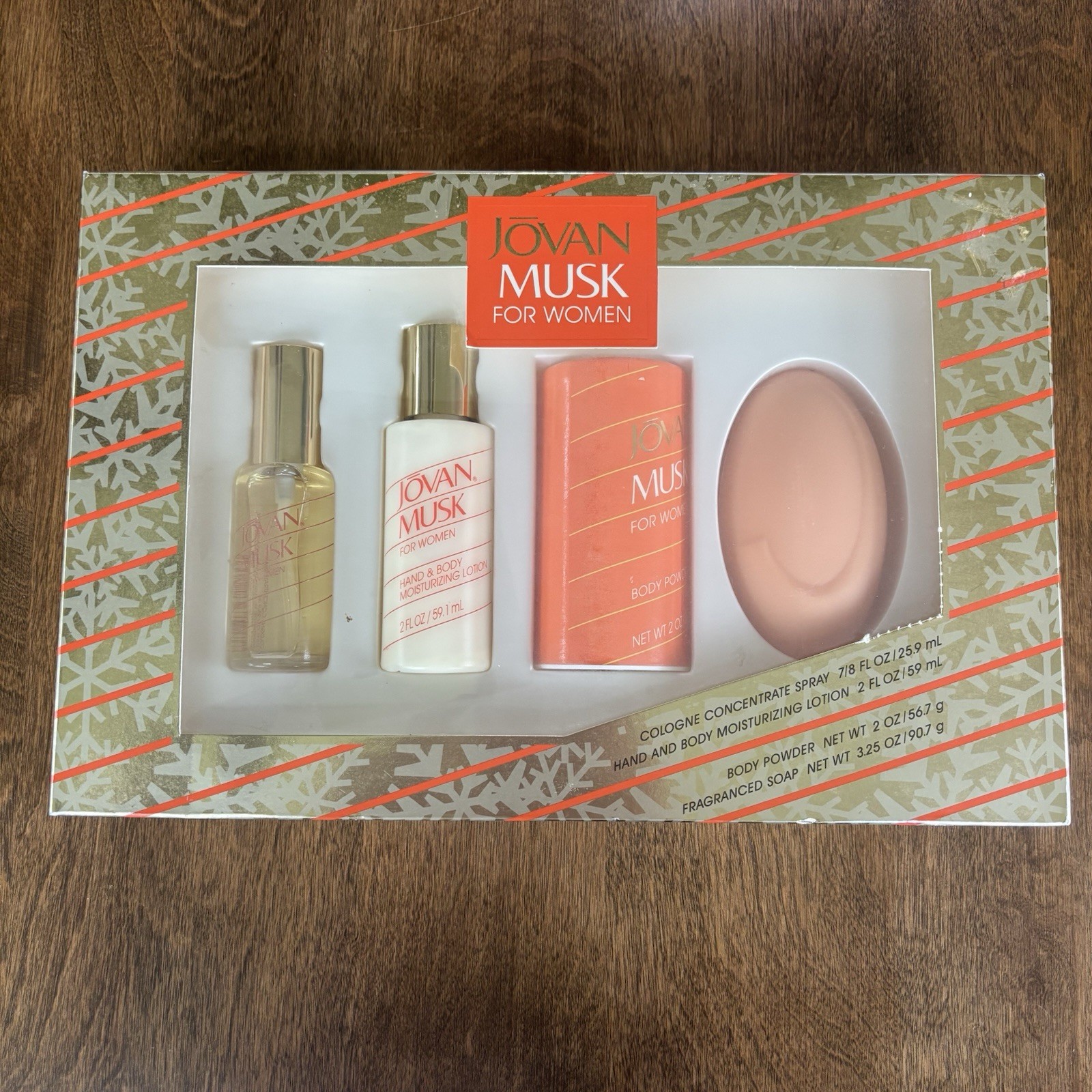 Vintage Jovan Musk 4 Piece Set Cologne Spray, Lotion, Powder, Bar Soap – NIB