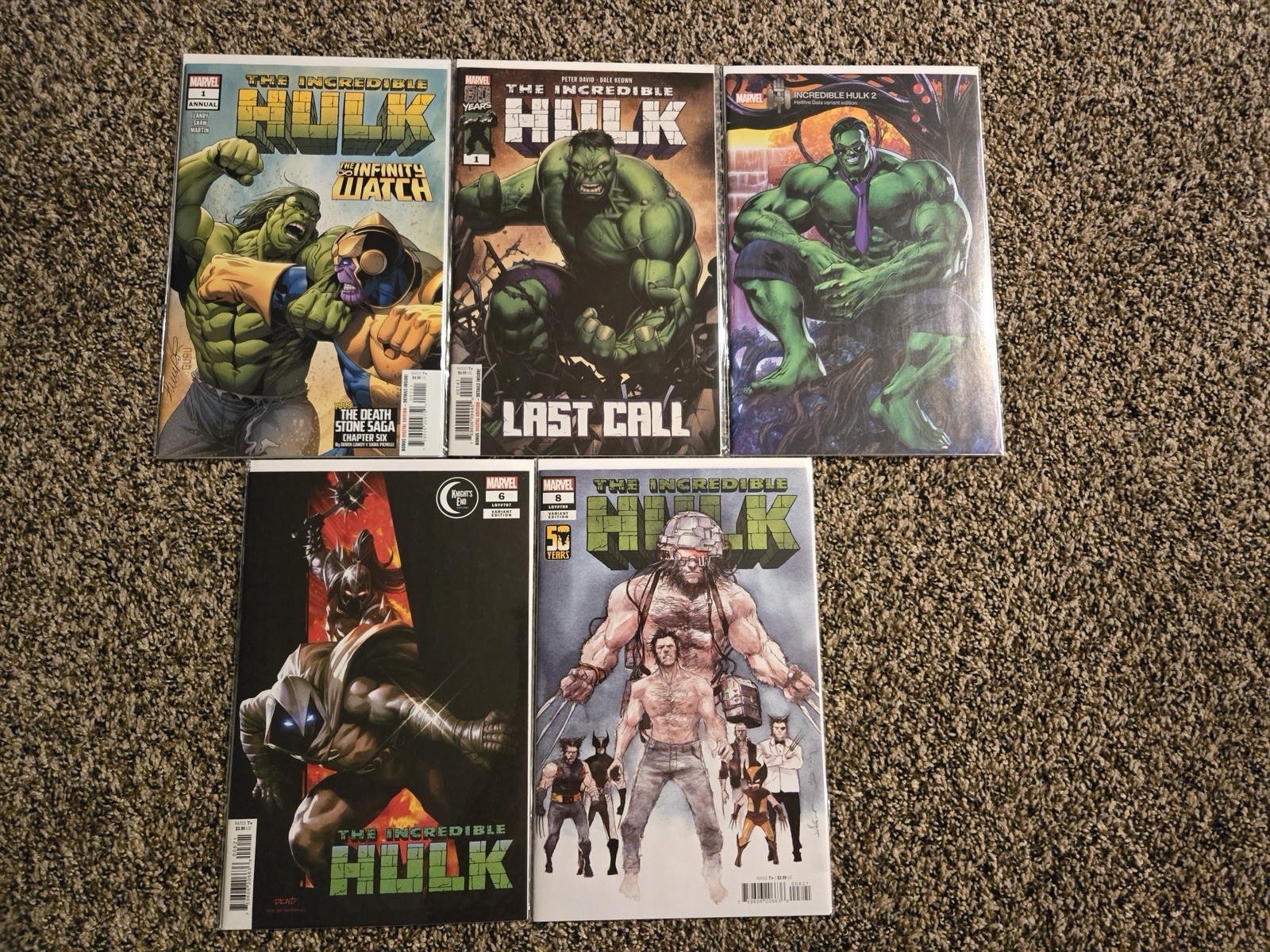 HULK Comic Book Lot Of 5 Marvel Comic Books