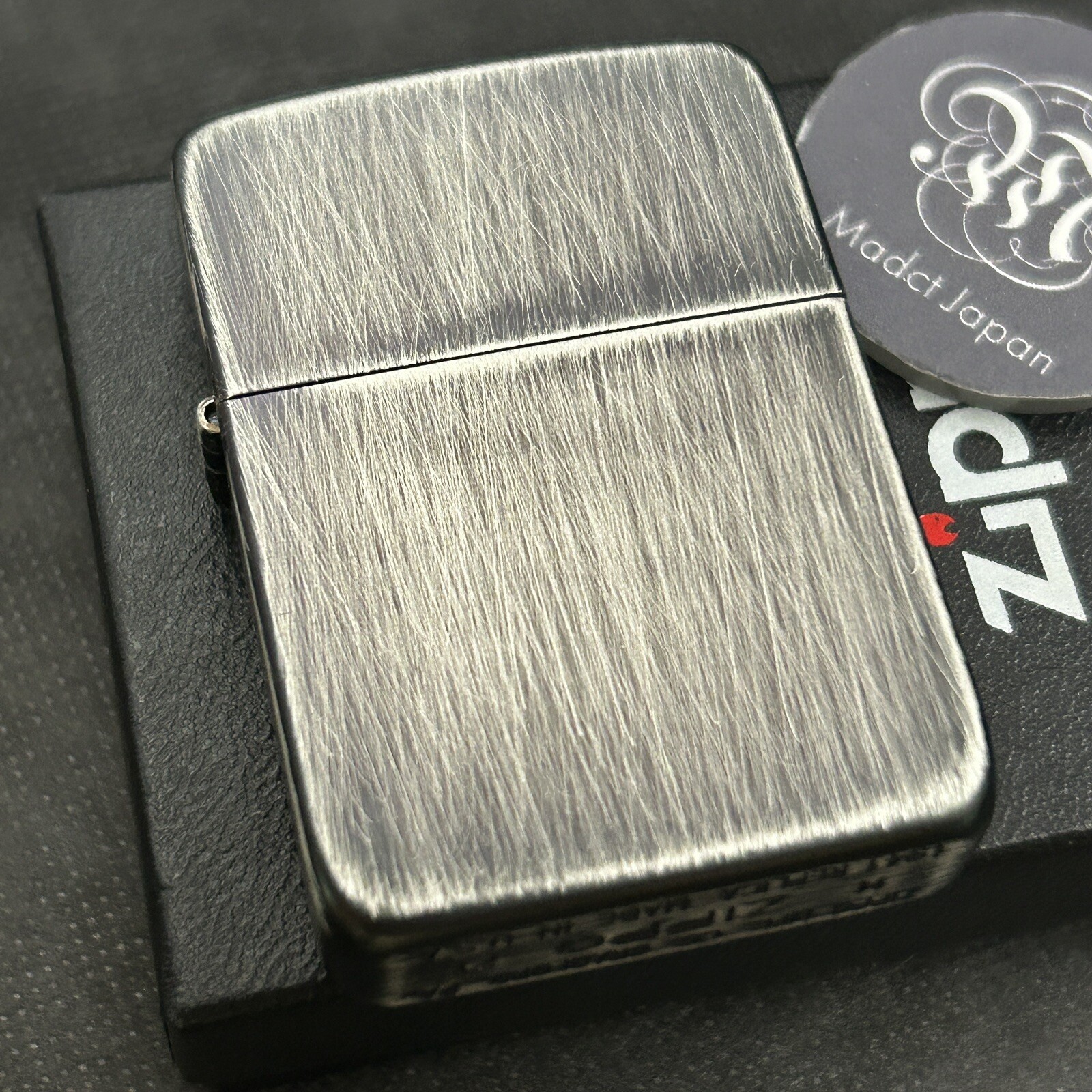 Zippo 1941 Platinum Used Finish Nickel Silver Plain Pattern Oil Lighter Japan