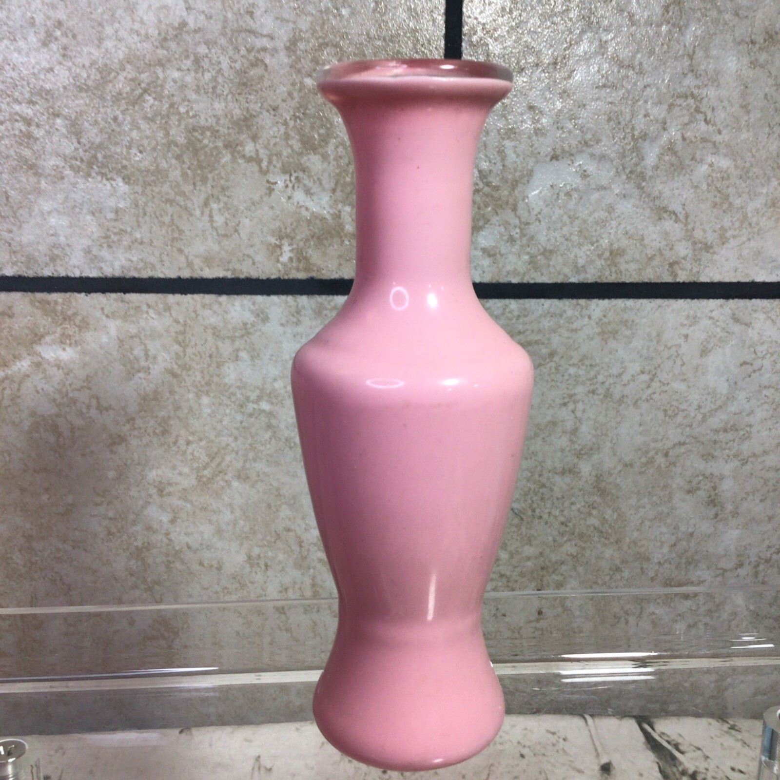 Vintage Vase 5.75” Tall Pink Painted Single Stem Romantic Decor Valentines Love