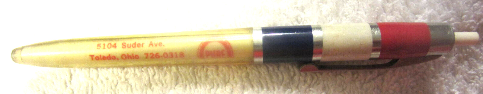 1 ad Advertising Pen Toledo Ohio Shoreland Pure Oil Gasoline ,gas vtg