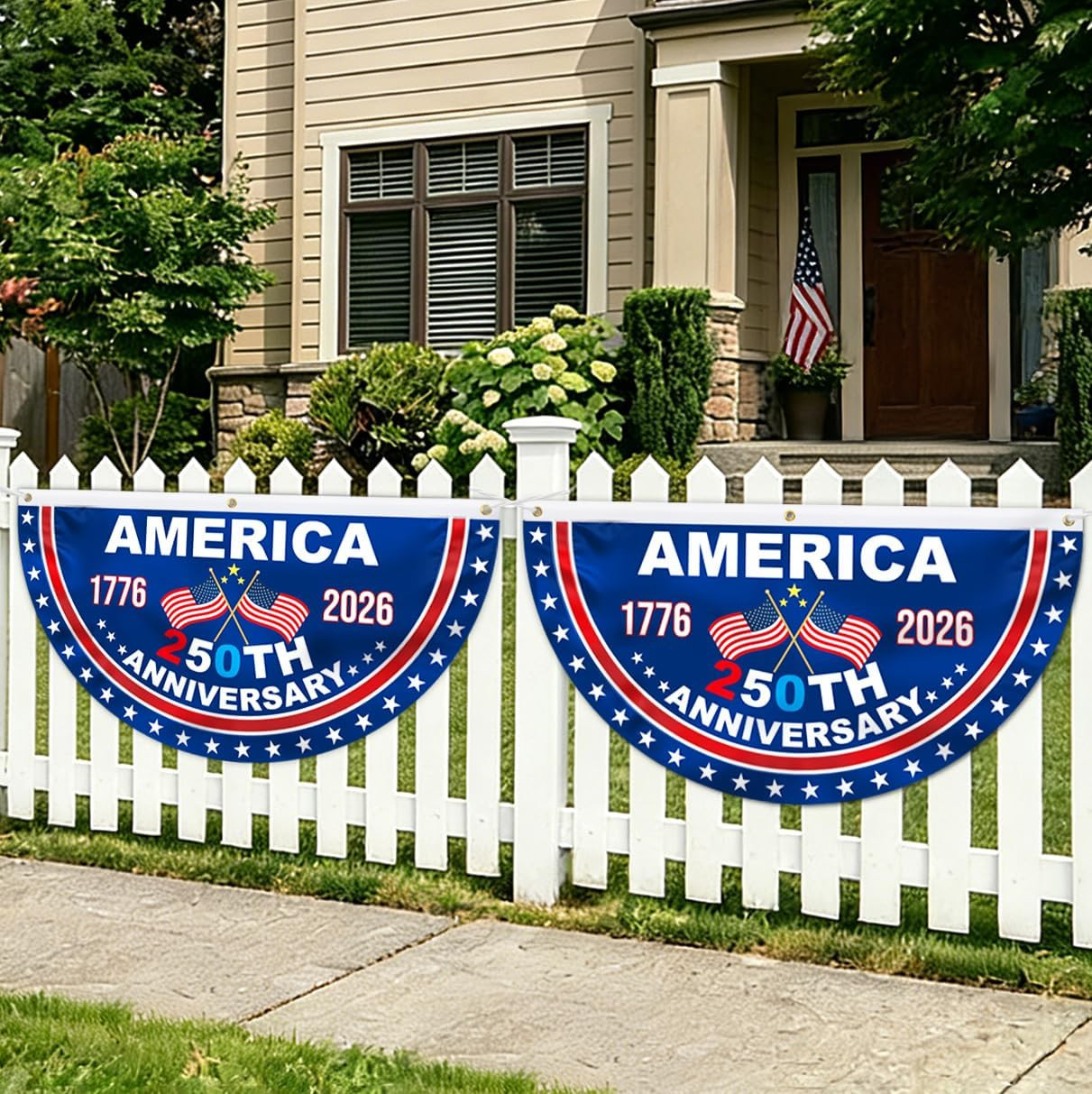 USA 250Th Anniversary Flag Bunting, 2 Pcs 1.5 X 3 FT 1776-2026 250 Year