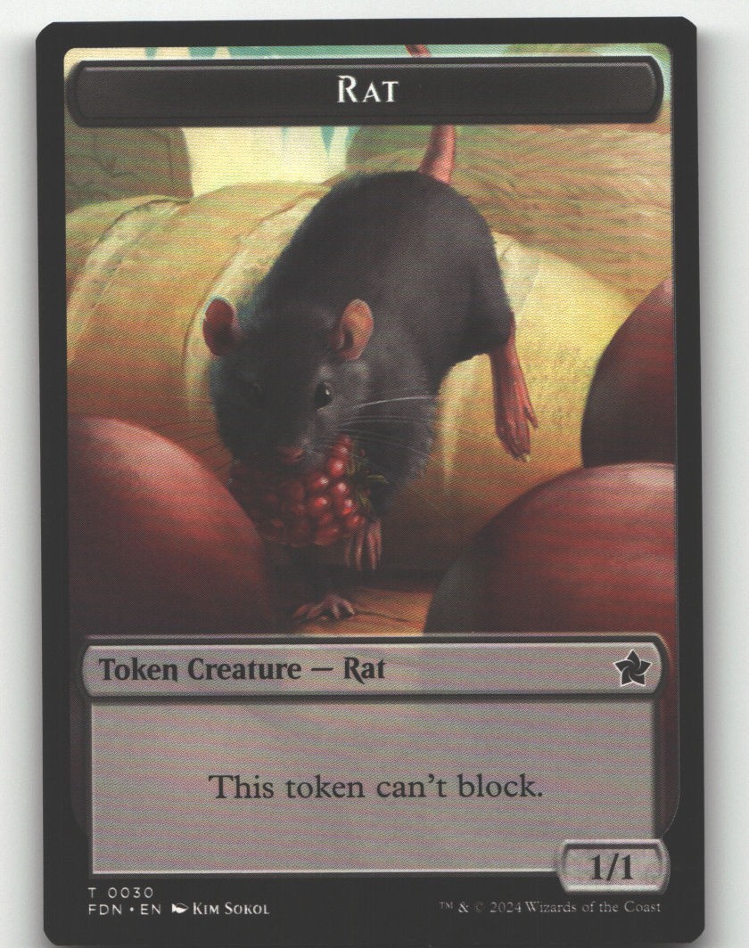 Elf Warrior // Rat (0030) Double-Sided Token- (NM)–EN-[FDN – 19 // 30]