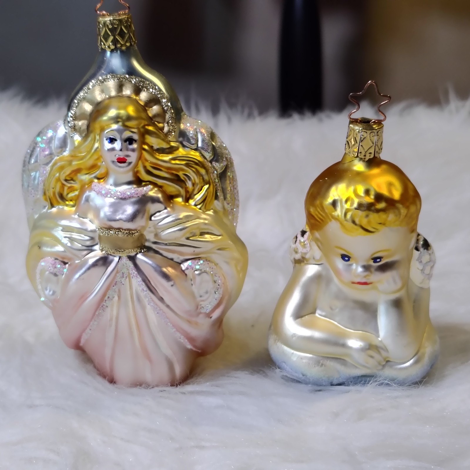 VTG Old World Christmas Angel Ornaments Blown Glass