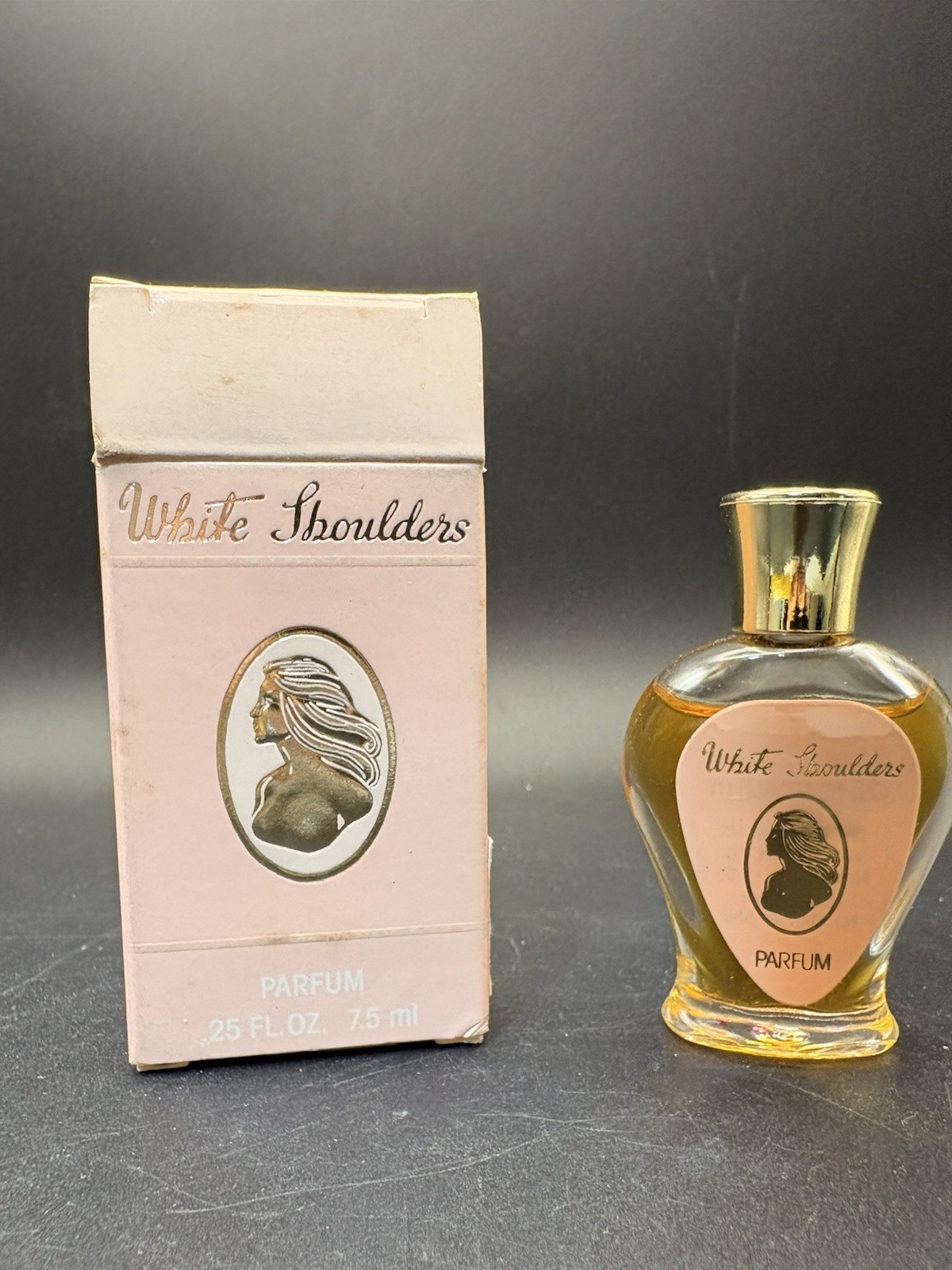 Vintage White Shoulders Parfum 0.25 oz 7.5 ml Mini Bottle w Box Made USA Collect