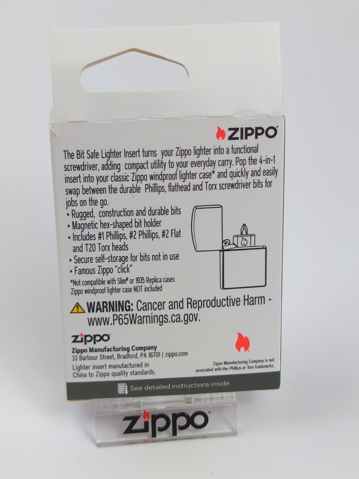 Zippo BIT SAFE 4-in-1 SCREWDRIVER Lighter Insert, 65701 – DEC (L) 2022 NEW!