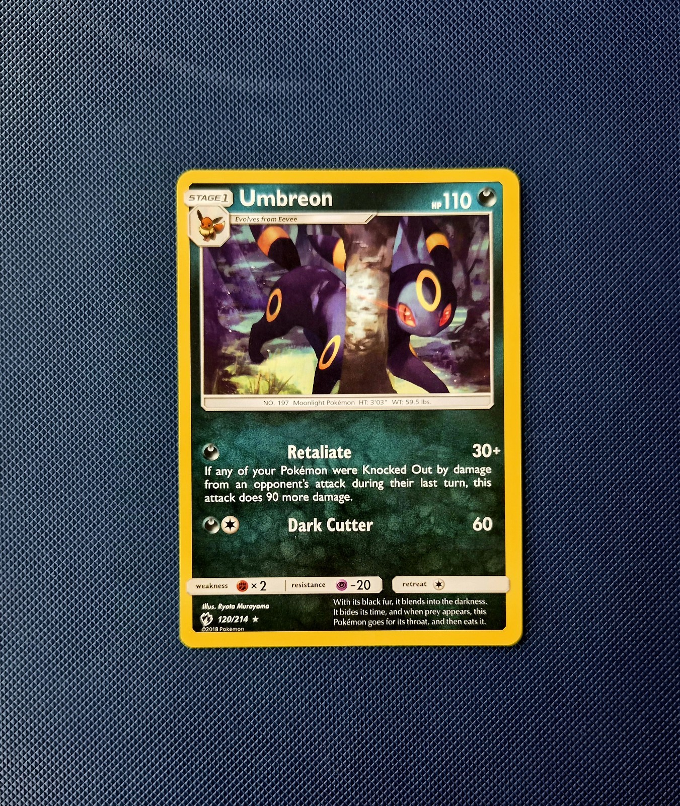 Pokemon Umbreon TCG 120/214 Rare Lost Thunder Non-Holo Card NM