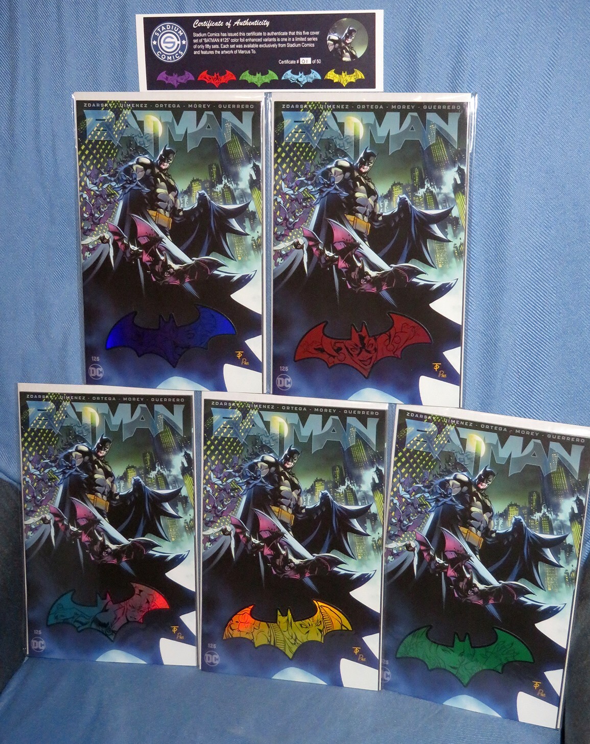 BATMAN #125 – STADIUM COMICS #1/50 Exclusive COLOR Batarang FOIL SET – DC 09/22