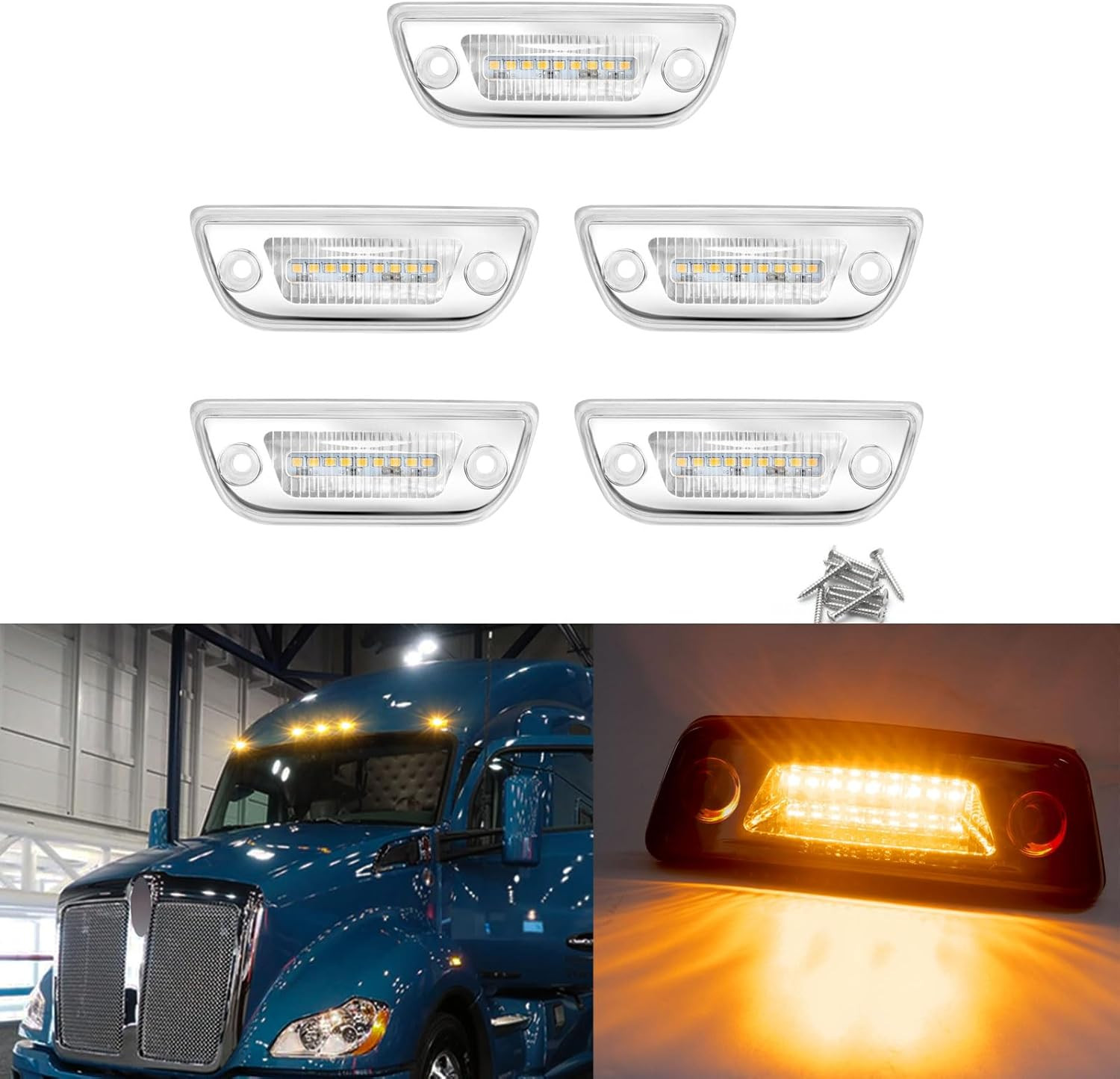 Xotic Tech Cab Roof Top Clearance Marker LED Lights 888-5128 Compatible with Ken
