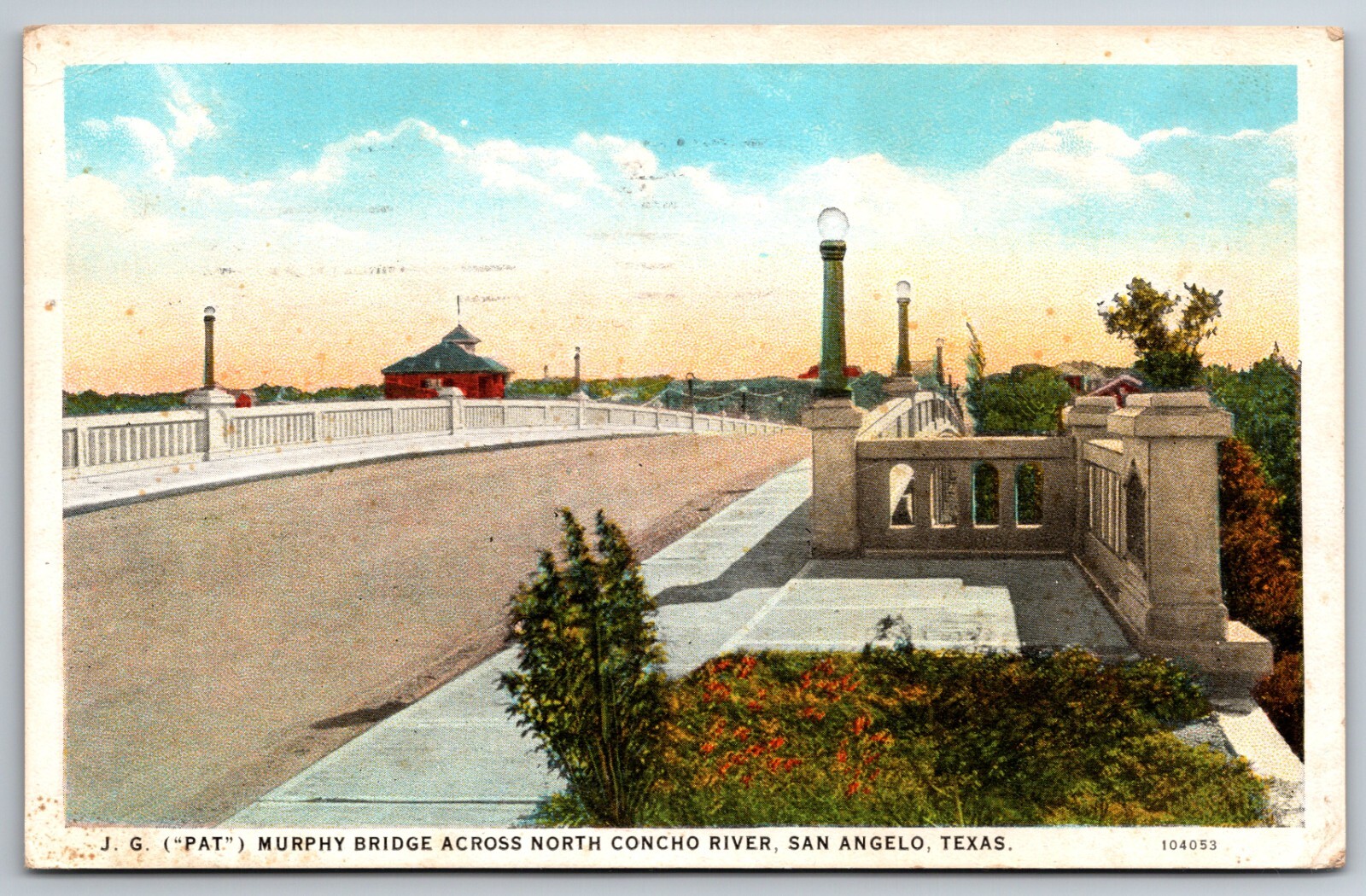 J G Pat Murphy Bridge North Concho River San Angelo Texas 1925 Postcard