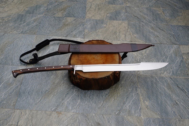 Custom Handmade Carbon Steel Blade Viking Machete Sword | Hunting Sword Camping