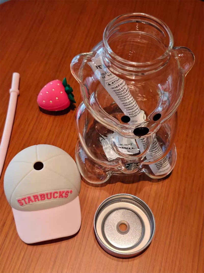 New 2026 Starbucks Bearista Bear Cup Tumbler Strawberry Topper Baseball Cap
