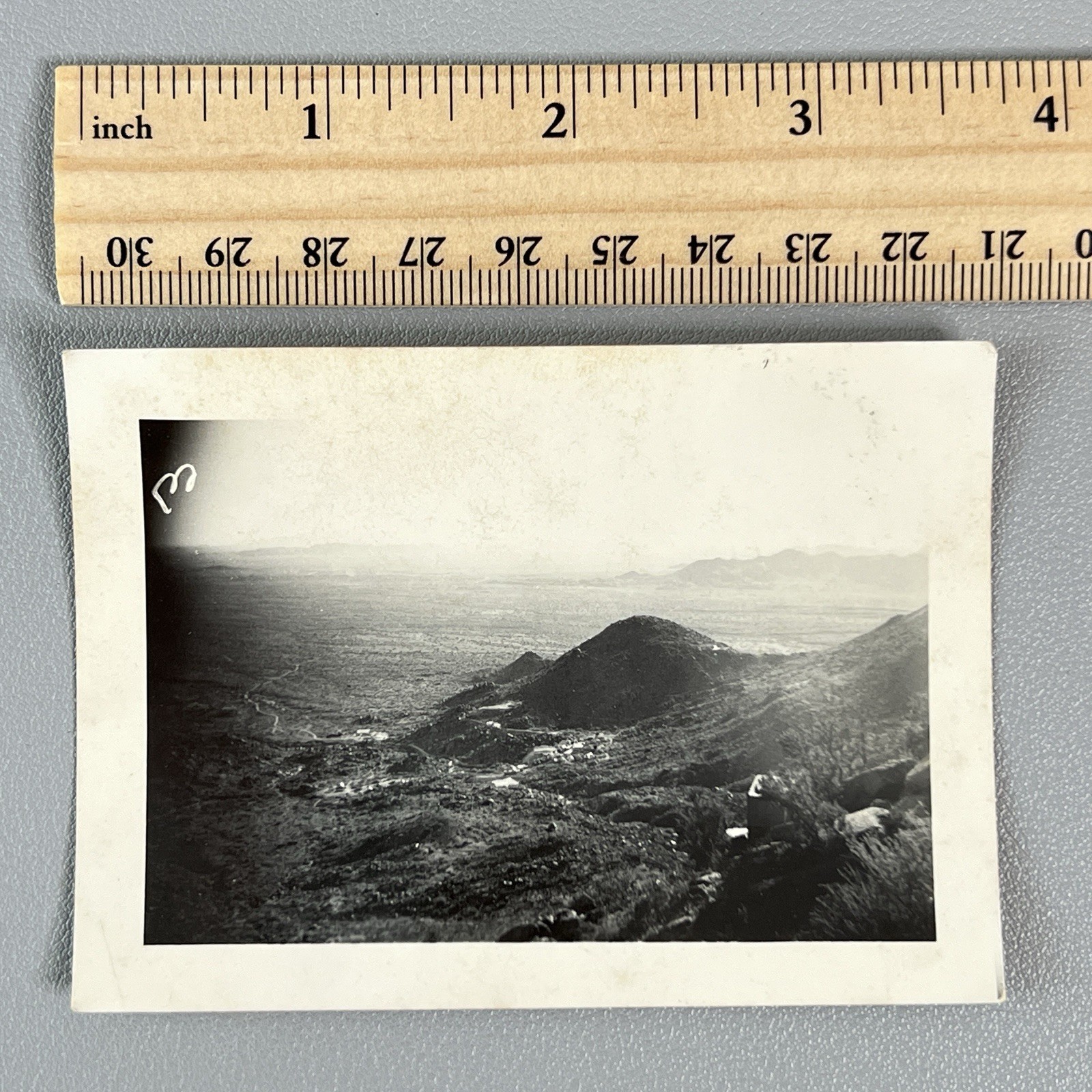 Vtg 1939 Bate Studio Prescott Arizona Mountain Valley Landscape Photo Camelback