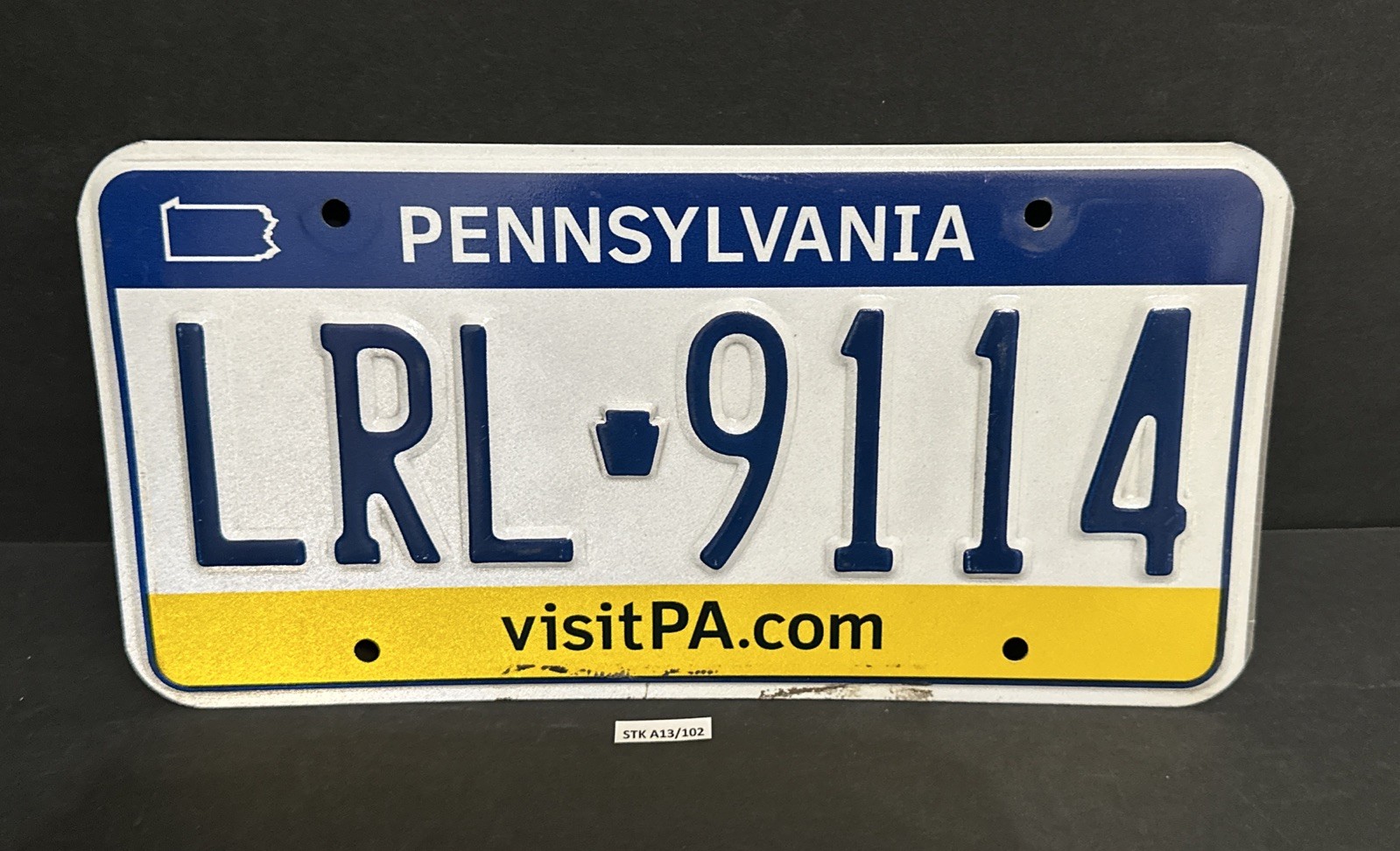Pennsylvania License Plate — LRL – 9114 VISIT PA.COM — MINT Condition !!