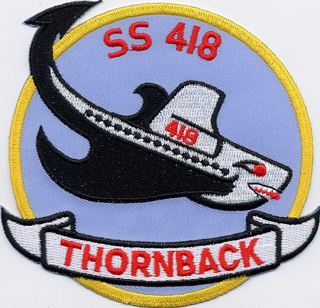 USS Thornback SS 418 – 4 inch Eon TBC Patch Cat No c5720