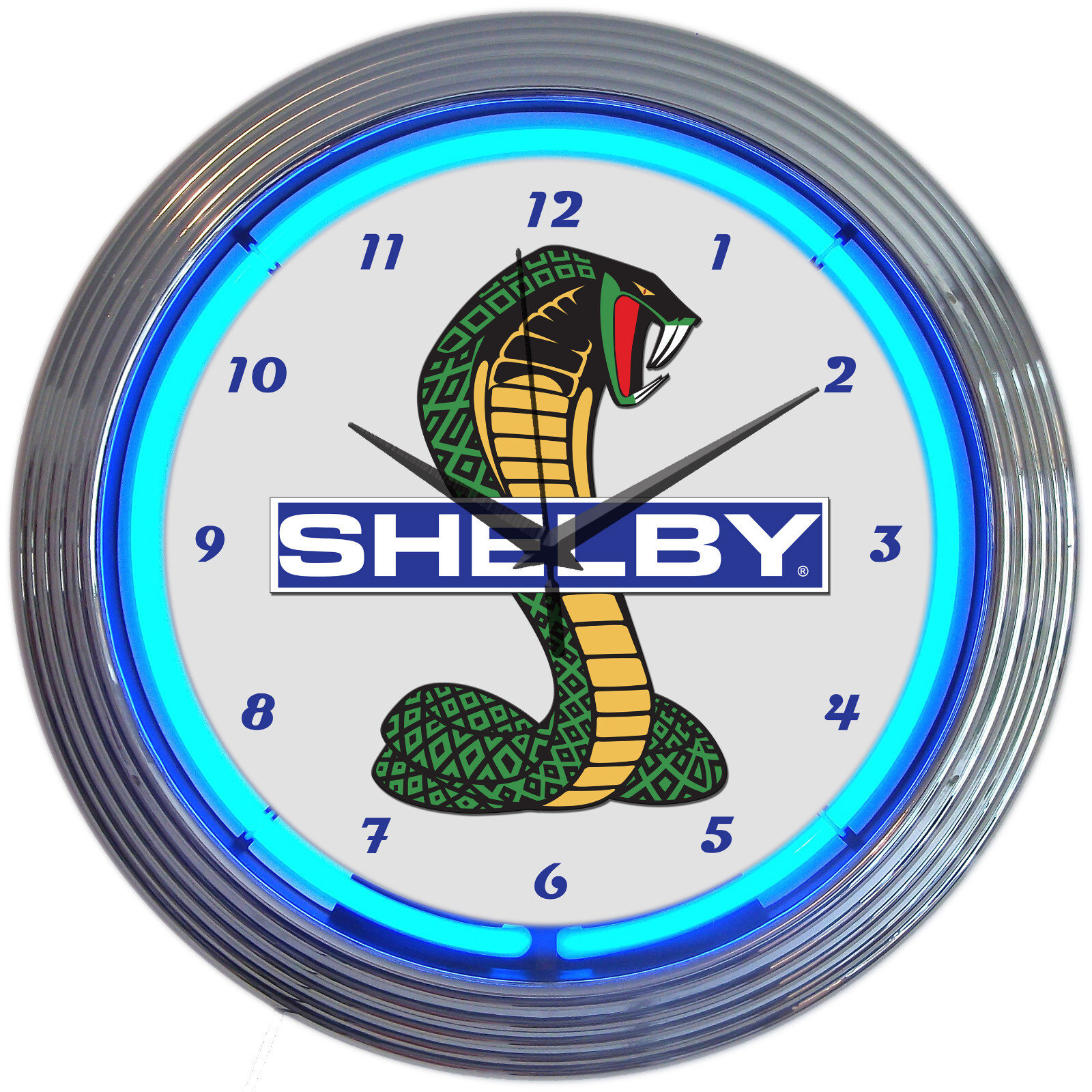 Shelby Super Sanke Neon Clock Sign Cobra Jet AC 427 Garage wall lamp Neonetics