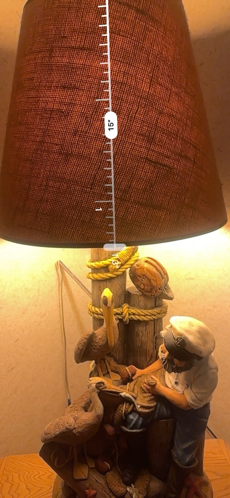Apsit Bros Vintage Fisherman Nautical Sea Lamp California; Shade Included.