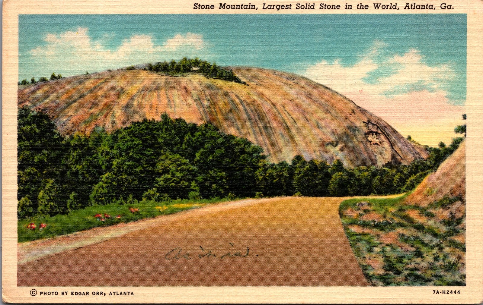 1937 Stone Mountain Georgia Largest Solid Stone Curt Teich Linen Postcard