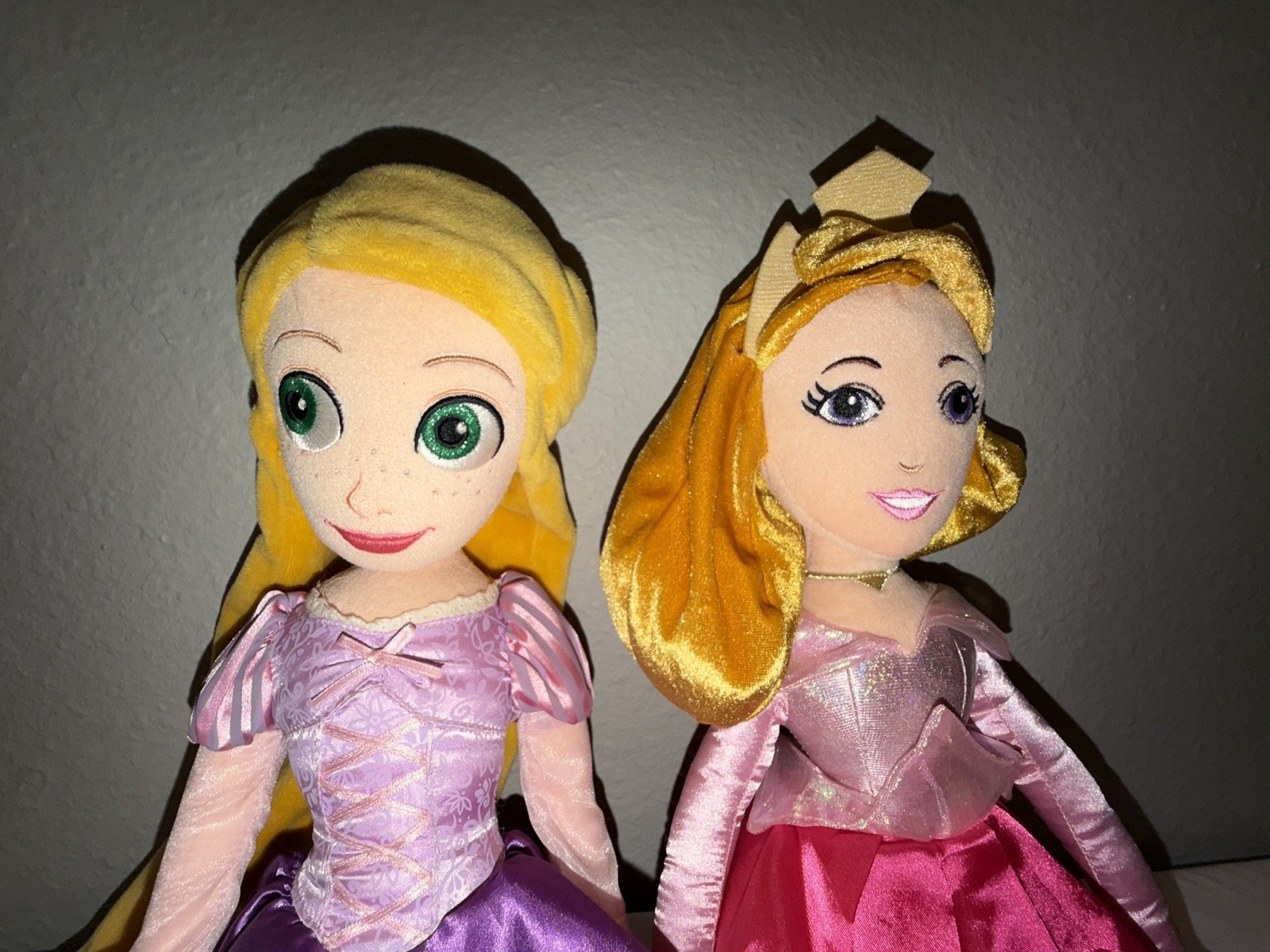 Disney Princess Plush Doll Lot Rapunzel Tangled & Aurora Sleeping Beauty