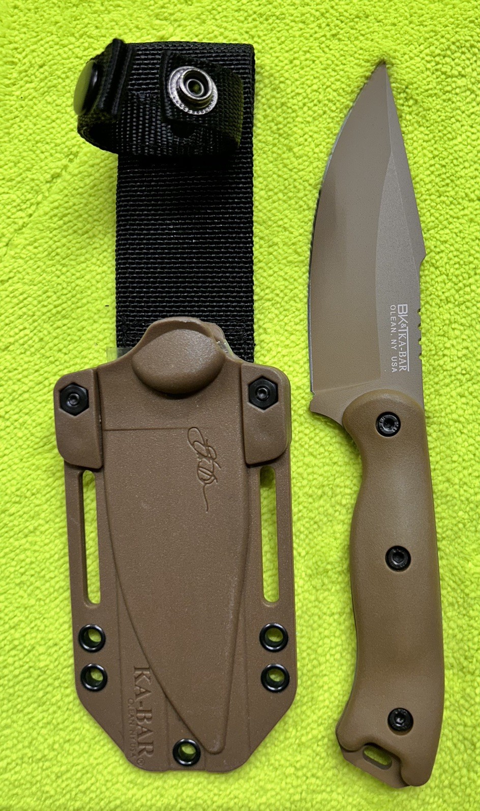 New KA-BAR BK-18 Becker Harpoon Fixed Blade Knife W/ Sheath Made In USA NIB