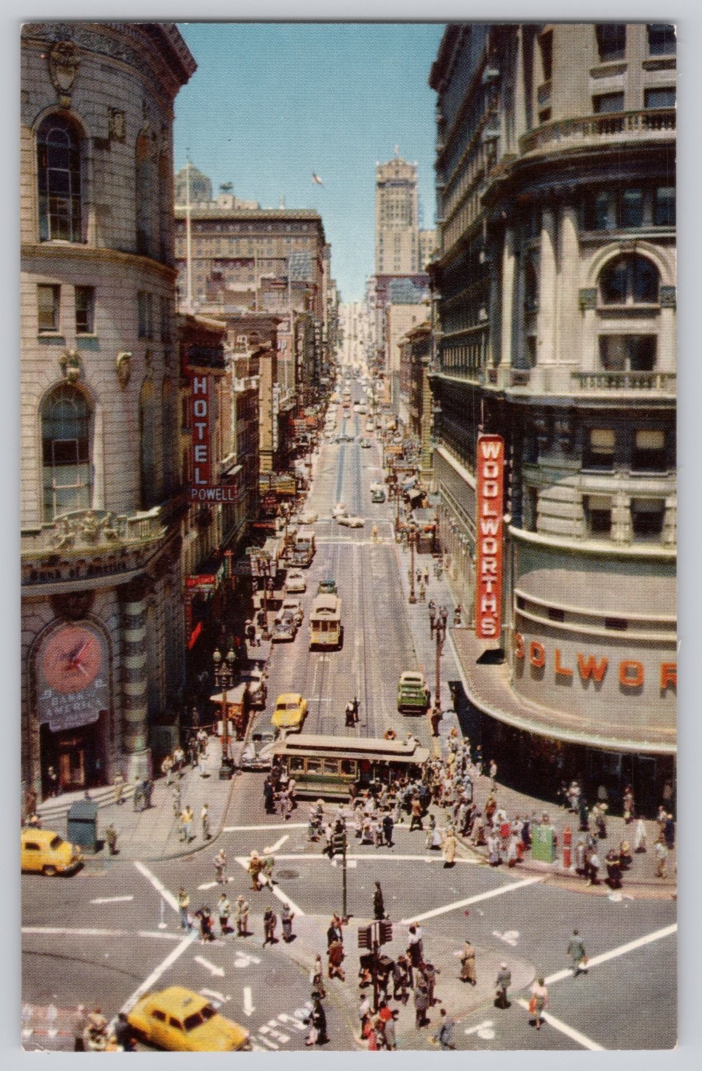 San Francisco Powell Street Cable Car Woolworths Vintage Postcard 1950s