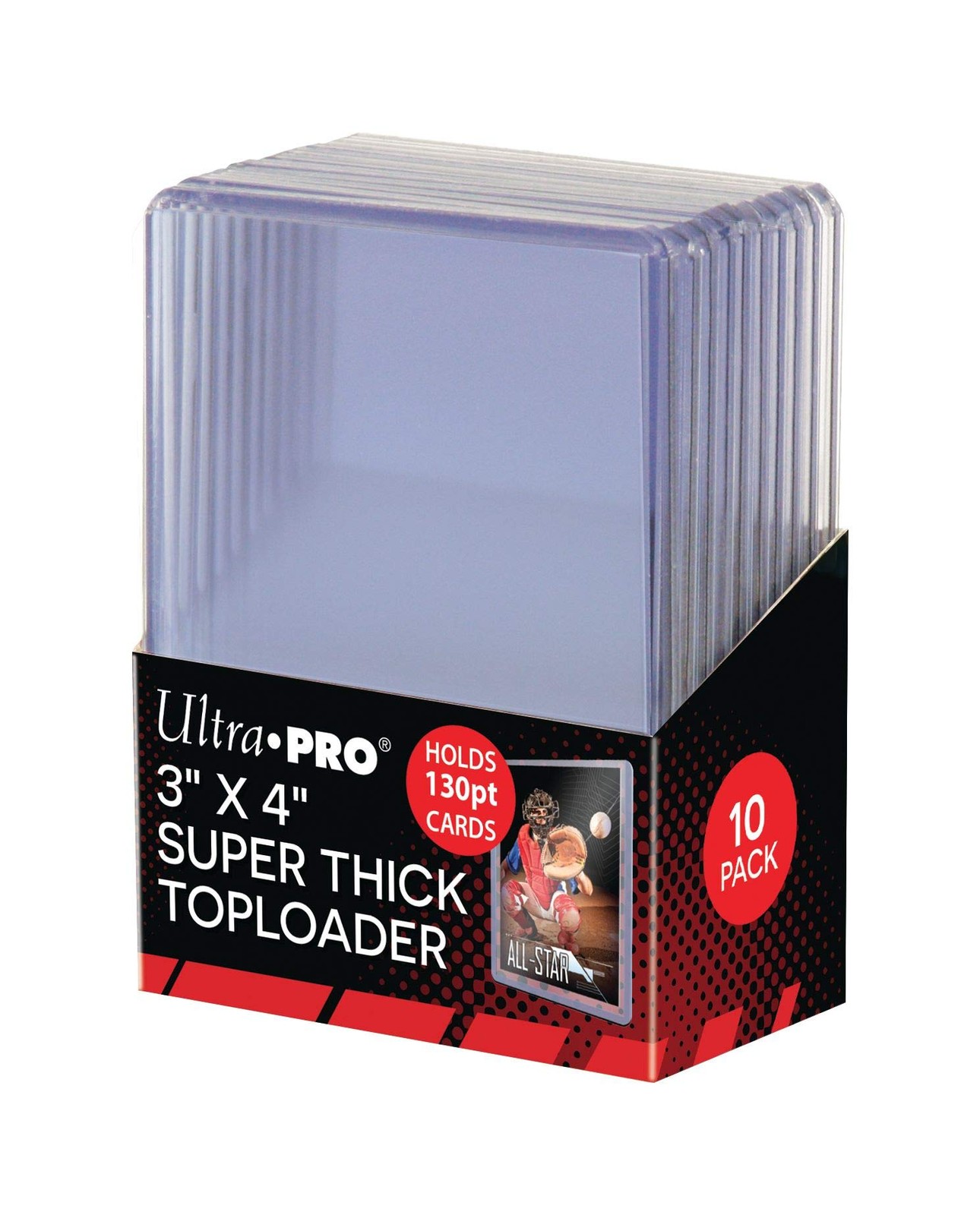 Ultra Pro 130PT Super Thick Clear Toploaders 3×4 – 10 Pack for Trading Cards