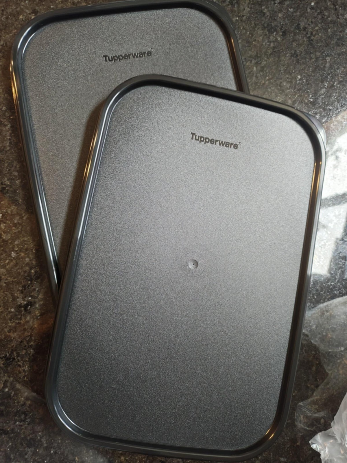 Tupperware NEW GET 2 Modular Mates Replacement Rectangle Seals Lids black #1610